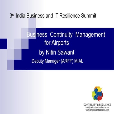 Business  Continuity  Management for Airports 