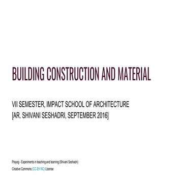 Building construction and Material workshop
