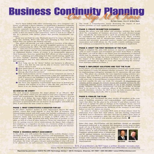 BCP Phases CPATech Advisor May 2010 Article