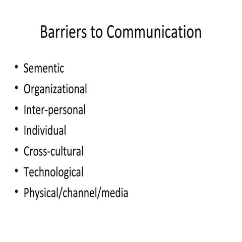 Barriers to communication