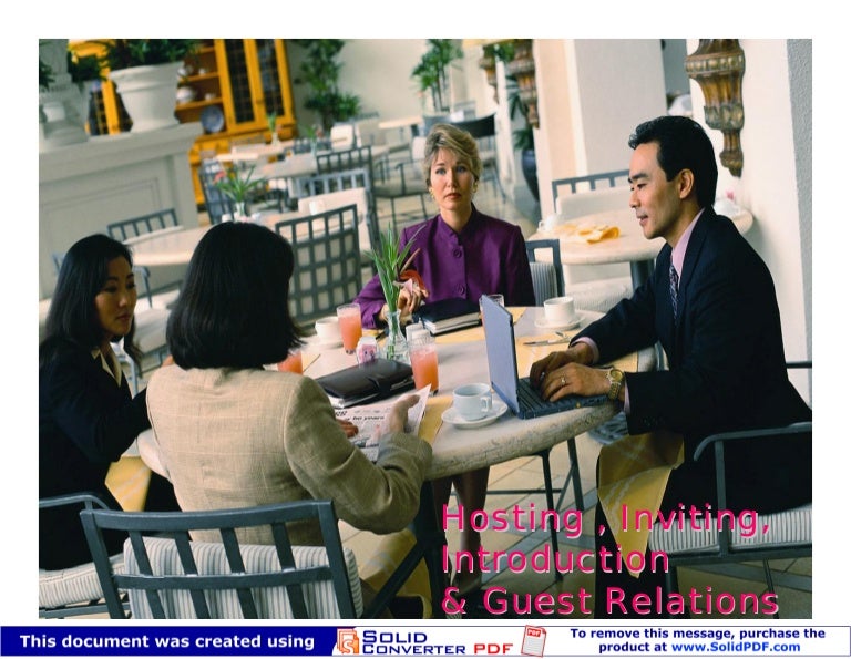 Hosting Inviting Introduction Guest Relations