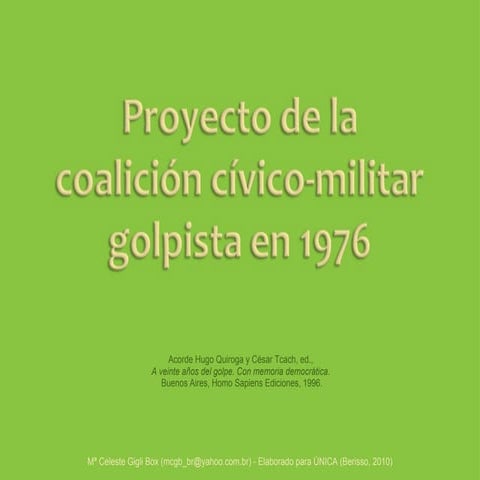 Proyecto de la Coalicion (civico-militar) golpista de 1976