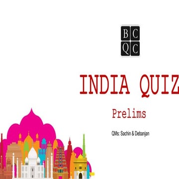 BCQC Fundraiser: ELIMS India Quiz by Debanjan Bose and Sachin Deshpande