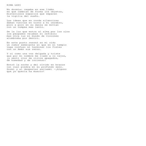 BéCquer Rima Lxxi | PDF