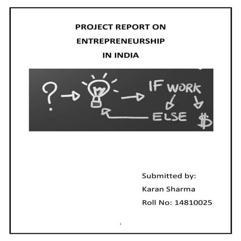 Report on entrepreneurship   karan sharma