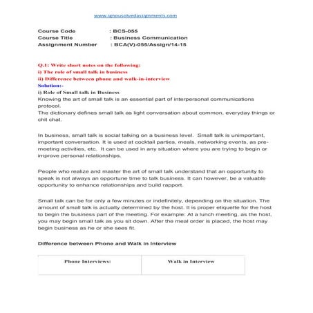 Bcs 055 solved 2014-15