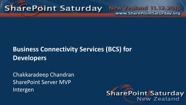 Business Connectivity Services (BCS) for Developers 