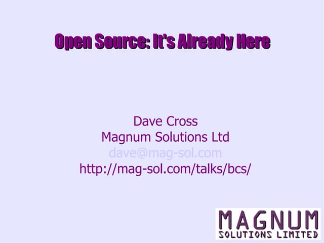 BCS Open Source Talk