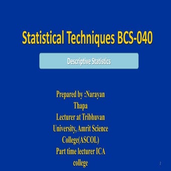 Bcs 040 Descriptive Statistics