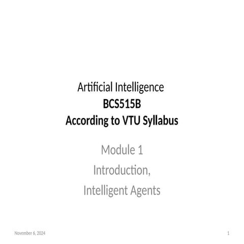 BCS515B MODULE 1 PPT.pdf ARTIFICIAL INTELLIGENCE | PDF