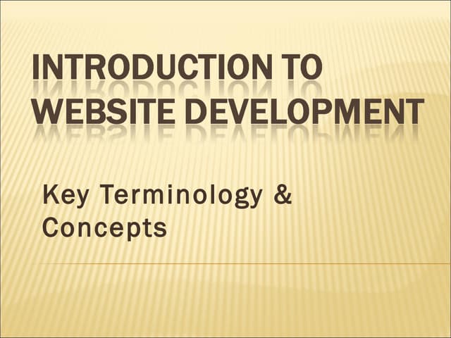 Introduction To Website Development