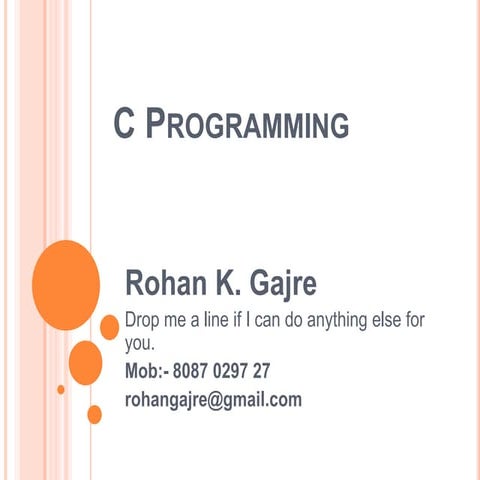 Notes of c programming 1st unit BCA I SEM | PDF