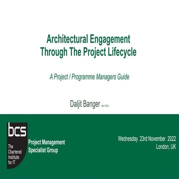 Architectural Engagement Through the Project Lifecycle