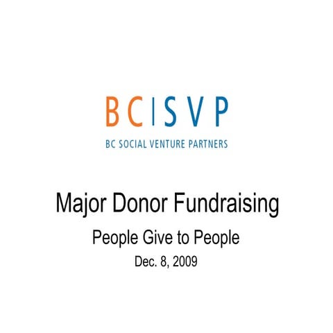 BCSVP Major Donor Fundraising