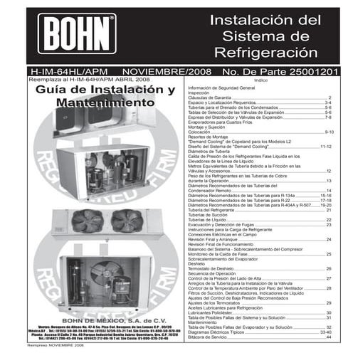 Bct 020-h-im-64-apm-manual-de-instalacion-equipos-bohn | PDF
