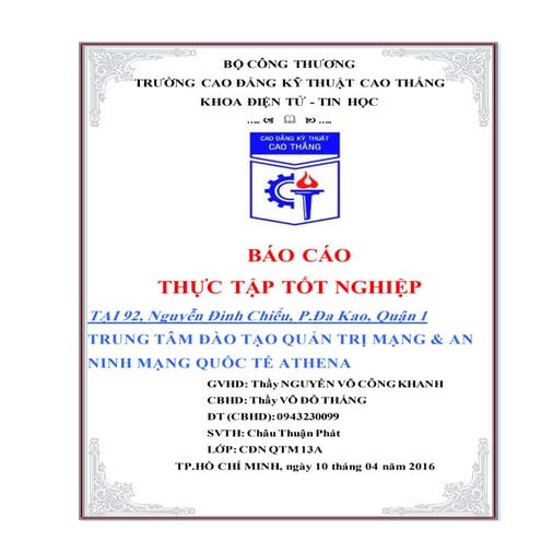 Báo Cáo Thực Tập Tốt Nghiệp