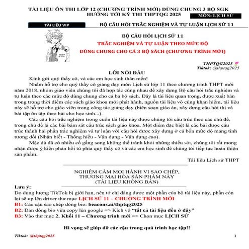 BỘ CÂU HỎI TRẮC NGHIỆM VÀ TỰ LUẬN LỊCH SỬ 11 THEO CHƯƠNG TRÌNH 2018.pdf