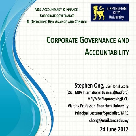 Bcu msc cg week 3 accountability | PPTX | Business Accounting & Finance ...