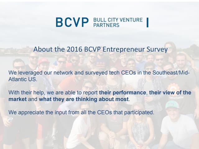 Entrepreneur Survey Data 2016