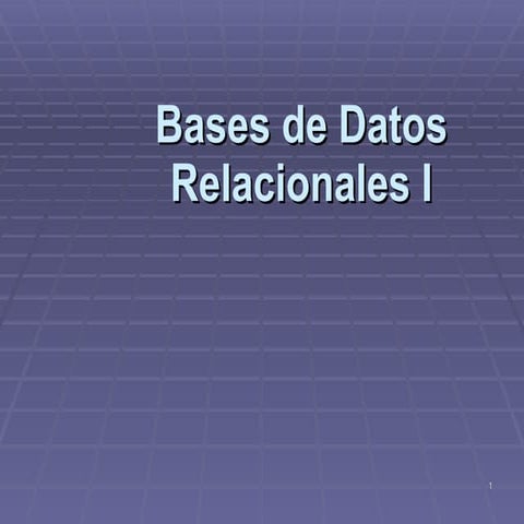 Bases de Datos Relacionales