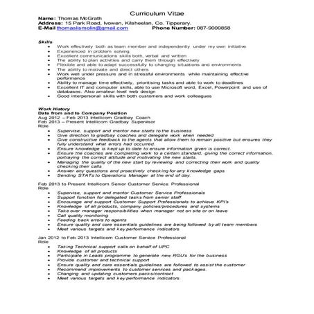 Thomas McGrath CV | DOCX