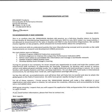 Land Rover Parts Recommendation Letter | DOCX