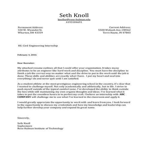 CV Cover Letter | DOCX