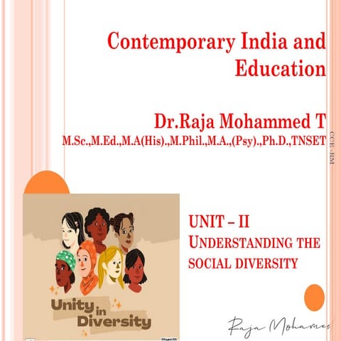 TNTEU B.Ed., Contemporary India and Education BD1CE- Unit 2. UNDERSTANDING TH...