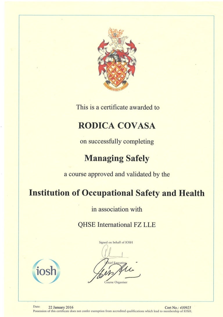 iosh managing safely