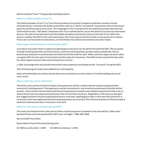 Deferred Sales Trust | DOCX