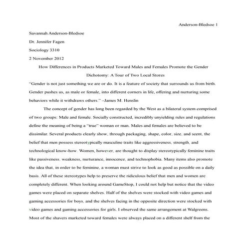 Social Contruction of Gender Paper-Finalized and Edited