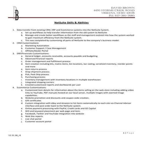 David Brown - NetSuite Abilities_2016