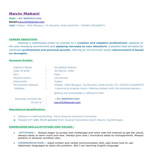 Sonu CV | DOCX