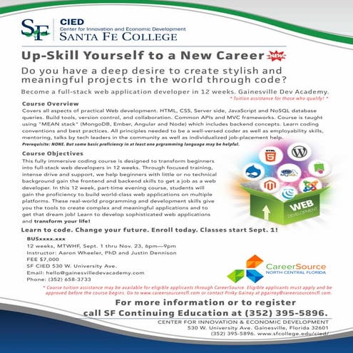 SFC Flyer Web Dev Course Sept 1