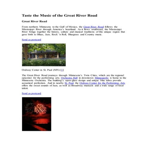 Taste the Music of the Great River Road