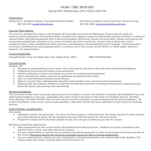 HUM 3970 Spring 2016