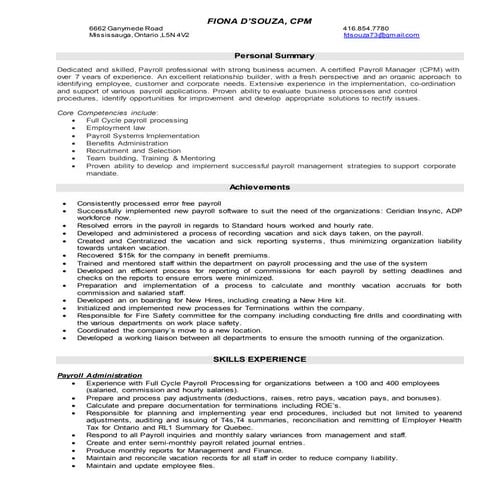 Payroll Resume Final | DOCX