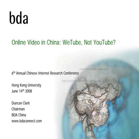 Bda Presentation On Video Sharing Sites   Hku   June 14th 2008