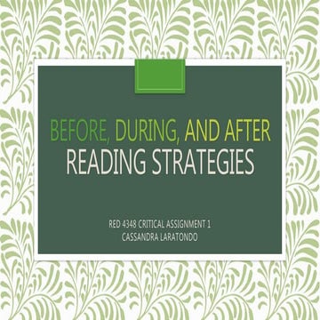 RED4348 CA2 "Before, During, and After Strategies"