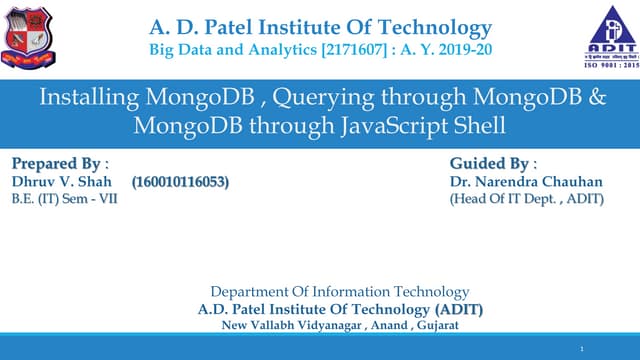 MongoDB installation,CRUD operation & JavaScript shell
