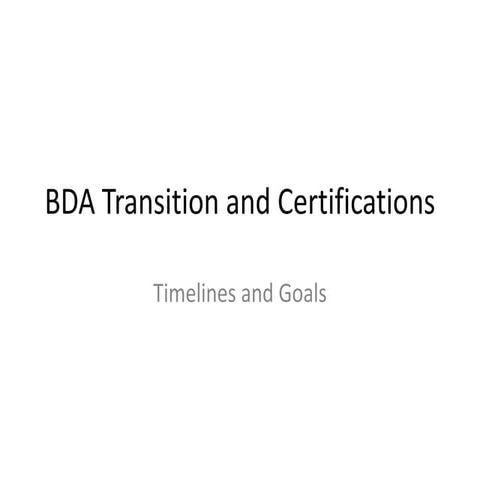 Business Development Associate Transition