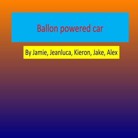 Balloon Powered Car