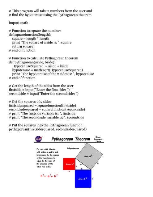 PythonPythagoreanTheorem