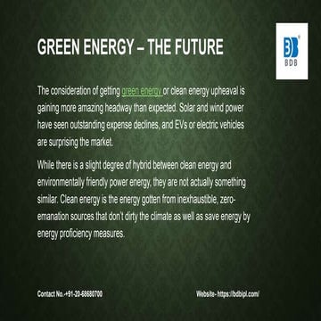 Green Energy – The Future | PPTX
