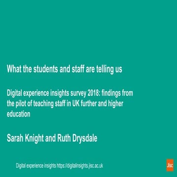 What the students and staff are telling us