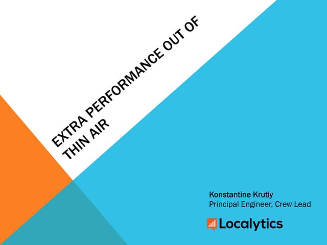 Extra performance out of thin air