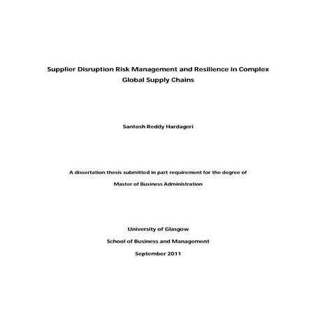 MBA Dissertation Thesis
