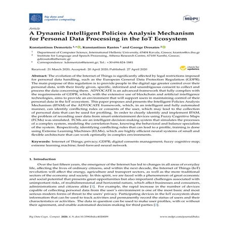 A Dynamic Intelligent Policies Analysis Mechanism for Personal Data Processin...