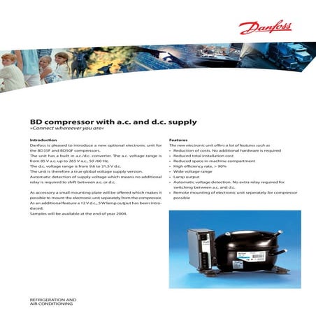BD compressor with a.c. and d.c. supply | PDF