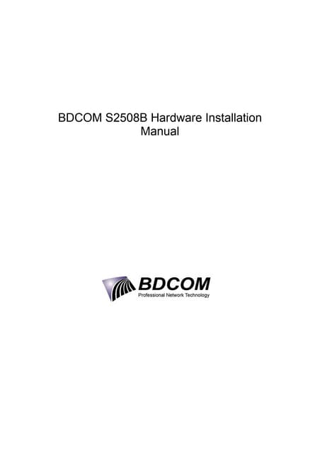 Bdcom s2508 b hardware installation manual